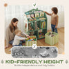 AIYAPLAY Kids Bookshelf with Storage, Toy Storage Unit with Book Display, Shelves and Fabric Drawers for Playroom Nursery, Green
