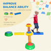 Outsunny Eight-Piece Kids Stepping Stones, with Non-Slip Surface & Bottom, for Toddlers - Multicoloured
