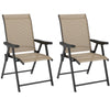 Outsunny Set of Two Folding Outdoor Chairs - Brown/Black