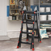 HOMCOM 4M Aluminium Duo Ladder Telescopic Herringbone Changeable Multi-Purpose w/ Non-Slip Steps Climbing DIY Platform Portable Workshop House Garden