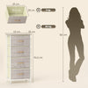 HOMCOM Chest of Four Fabric Drawers - Natural Wood Finish