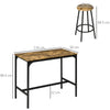 HOMCOM Five-Piece Industrial-Style Bar Table Set - Brown/Black