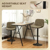HOMCOM Set of Two Linen-Look Bar Stools - Brown