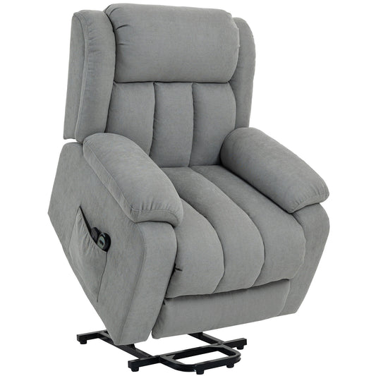 HOMCOM Power Lift Recliner Chair with Vibration Massage in Light Grey