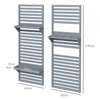 Outsunny Wall Mounted Plant Stands Set of 2, Fir Wood Flower Stand with Shelves and Slatted Trellis for Patio, Balcony, Porch
