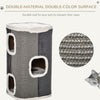 PawHut Cat Barrel Scratching Post Cat Tree for Indoor Cats Kitten Climbing Frame Pet Play Tower Soft Plush & Lamb Fleece Grey