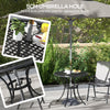 Outsunny Round Aluminium Table, with â50mm Parasol Hole