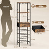 HOMCOM Industrial Wine Bar Cabinet Freestanding Liquor Cabinet 16-Bottle Wine Rack Glass Holder Rustic Brown