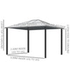 Outsunny 3 x 3.6(m) Hardtop Gazebo Canopy with Polycarbonate Roof and Aluminium Frame, Garden Pavilion, Brown