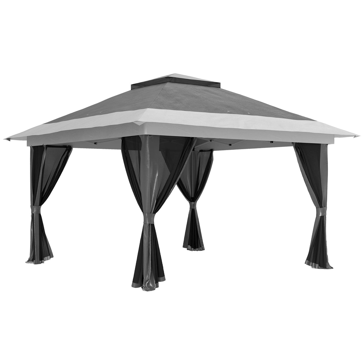 Outsunny 3.6 x 3.6m Pop-Up Gazebo, with Accessories - Grey
