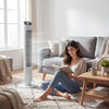 HOMCOM Tower Fan with WiFi App Control Standing Floor Cooling Fan Remote Control 101.8 cm White