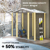 Outsunny 7 x 4ft Garden Shed, Easy to Assemble, Upgraded Galvanised Steel Frame with Foundation Kit, Double Doors with Lock, Outdoor Metal Shed with Vents and Gloves, Garden Storage Shed, Light Grey