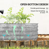 Outsunny Galvanised Raised Garden Bed, Metal Planter Box with Safety Edging, for Flowers, Herbs, Succulents, Silver