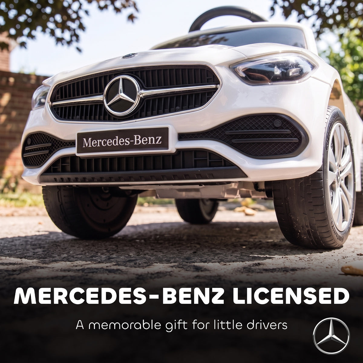 AIYAPLAY 4 in 1 Licensed Benz Ride on Push Car in White