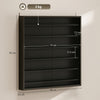 HOMCOM Six Shelf Display Cabinet, with Glass Doors - Black