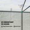 Outsunny Walk-in Greenhouse, Outdoor Tomato Greenhouse with Roll-up Door and Mesh Windows, PE Cover, 200 x 140 x 200cm, White