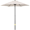 Outsunny 2m Garden Parasol Umbrella, Outdoor Sun Shade with 6 Sturdy Ribs for Balcony, Bench, Garden, Cream White