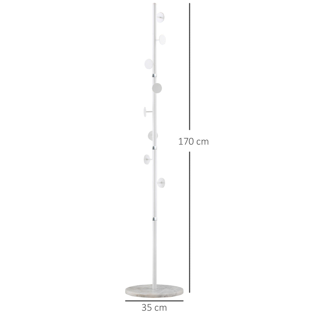 HOMCOM Coat Rack Free Standing Hall Tree in White