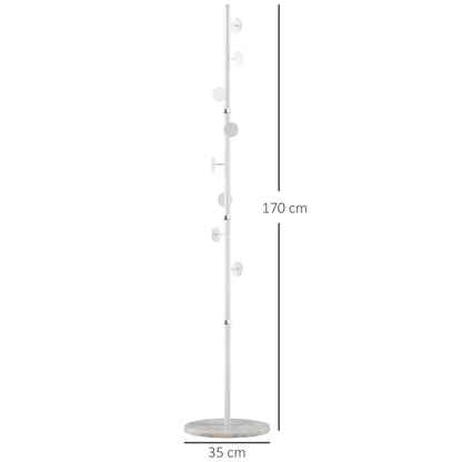 HOMCOM Coat Rack Free Standing Hall Tree in White