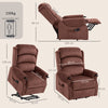 HOMCOM Power Lift Recliner with Vibration Massage and Heat, Lift Chair for Tall with Wood Grip, Pocket Spring, Brown
