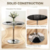 HOMCOM Round Bar Table, Modern Dining Table with Tempered Glass Top and Steel Frame for 4, 80 x 80 x 77cm, Black