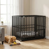 PawHut Heavy Duty Dog Crate, Dog Cage with Wheels for Extra Large Breeds, Metal Pet Kennel with Removable Tray