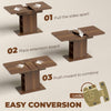 HOMCOM Extendable Dining Table for 4-6 People, 110-130cm Kitchen Table with 6 Open Shelves, Walnut Brown
