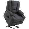 HOMCOM Electric Riser Recliner Armchair√Ø¬º≈í Oversized Chair with Cup Holder & Side Pockets for Elderly in Living Room, Charcoal Grey