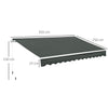 Outsunny 3.5M x 2.5M Manual Awning Canopy Retractable Sun Shade Shelter for Garden Patio