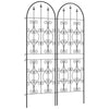 Outsunny Set of 2 Metal Garden Trellis, Decorative Trellis Panels for Climbing Outdoor Plants, Vegetables, Vines, Flowers, 150 x 50 cm, Scrollwork Design