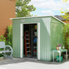 Outsunny 7 x 4ft Outdoor Garden Metal Storage Shed, Tool Storage Box for Backyard, Patio and Lawn, Light Green