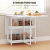 HOMCOM Four-Person Drop Leaf Table - White