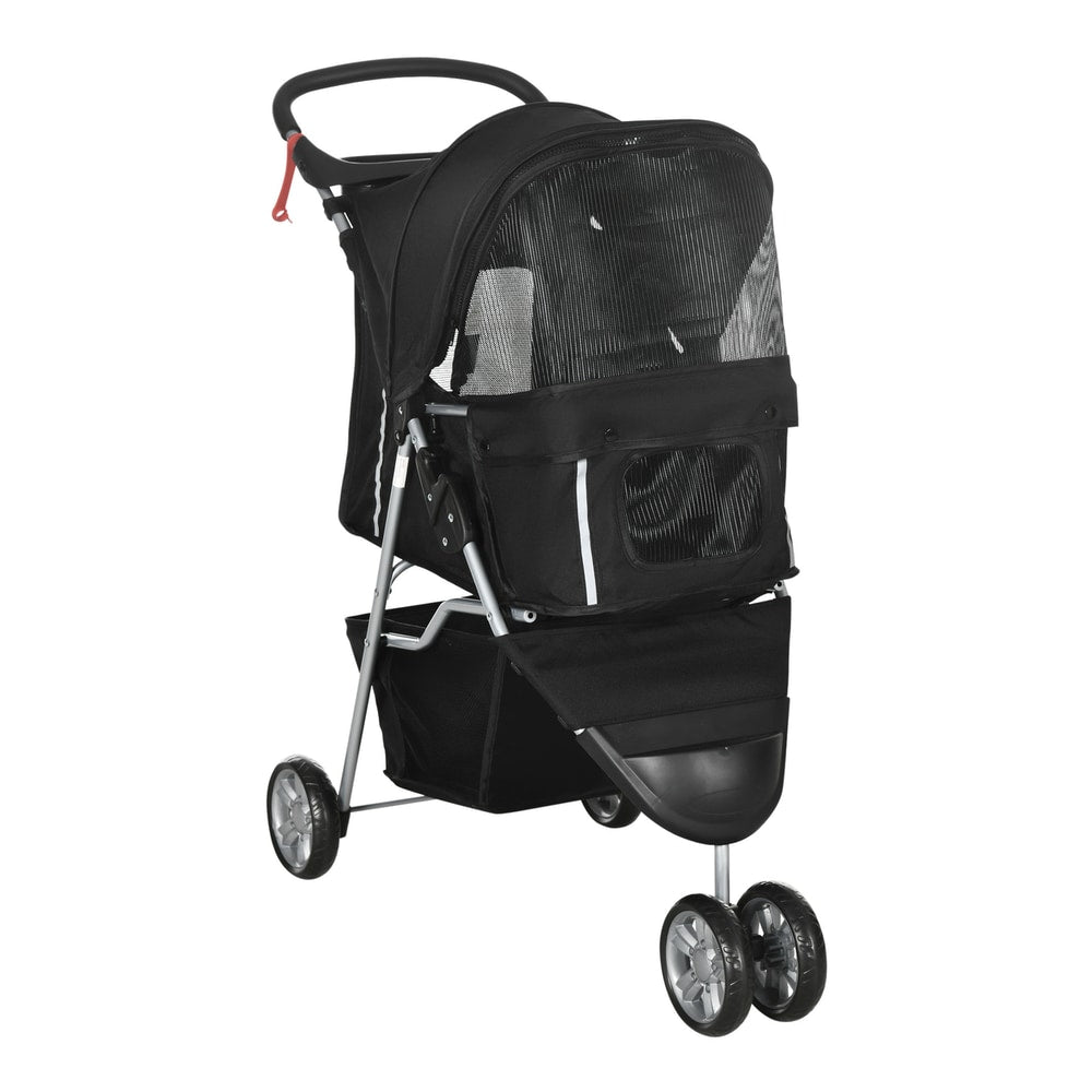 PawHut 3 Wheel Pet Stroller in Black