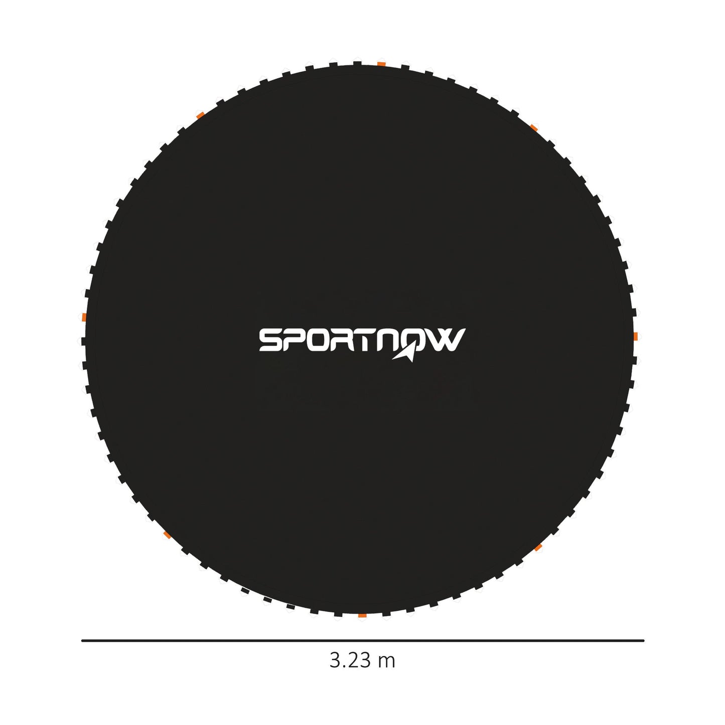 SPORTNOW Replacement Trampoline Mat with Spring Pull Tool, 72 V-Hooks, for 12ft Trampoline using 14cm Springs, Black