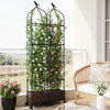 Raised Garden Bed Planter Box with Obelisk Trellis 200 cm-Black