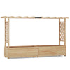 Raised Garden Bed with 2-Sided Trellis and Hanging Roof-Natural