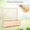 Raised Garden Bed with Lattice Trellis Wooden Elevated Planter-Natural