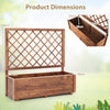 Raised Garden Bed with Lattice Trellis Wooden Elevated Planter-Orange