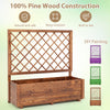 Raised Garden Bed with Lattice Trellis Wooden Elevated Planter-Orange
