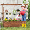 Raised Garden Bed with Lattice Trellises Hanging Roof Drainage-Ornge-L