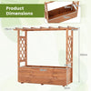 Raised Garden Bed with Lattice Trellises Hanging Roof Drainage-Ornge-L