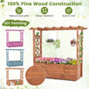 Raised Garden Bed with Lattice Trellises Hanging Roof Drainage-Ornge-L