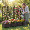 Raised Garden Bed with Trellis Self-Watering Elevated Planter Box with Drain Holes-1 Piece