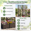 Raised Garden Bed with Trellis Self-Watering Elevated Planter Box with Drain Holes-1 Piece