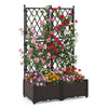 Raised Garden Bed with Trellis Self-Watering Elevated Planter Box with Drain Holes-Set of 2