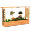 Raised Garden Bed with 2-Sided Trellis and Hanging Roof-Orange