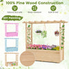 Raised Garden Bed with Lattice Trellises Hanging Roof Drainage-L