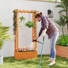 Raised Garden Bed with Trellis Wood Freestanding with Hanging Roof-Orange