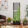 Raised Garden Bed with Trellis and Self-Watering System-Brown