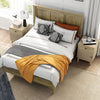 Rattan Nightstand Set of 2 with Storage Drawer and Cabinet-Natural